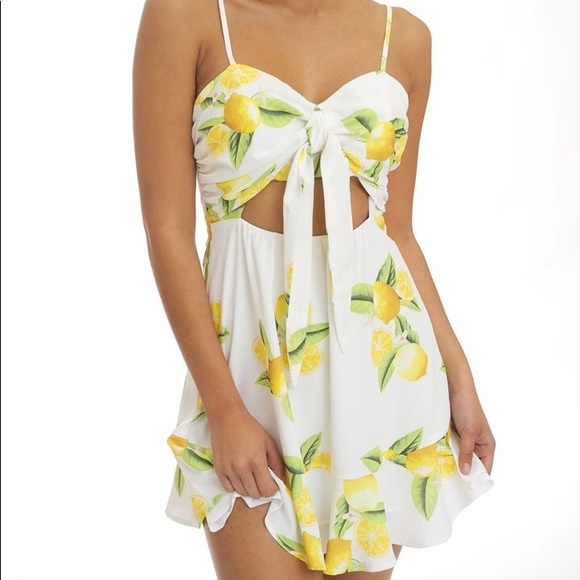 🍋LAST ONE🍋 Lemon Ruffle Flirty Mini Summer Dress - Picture 4 of 8